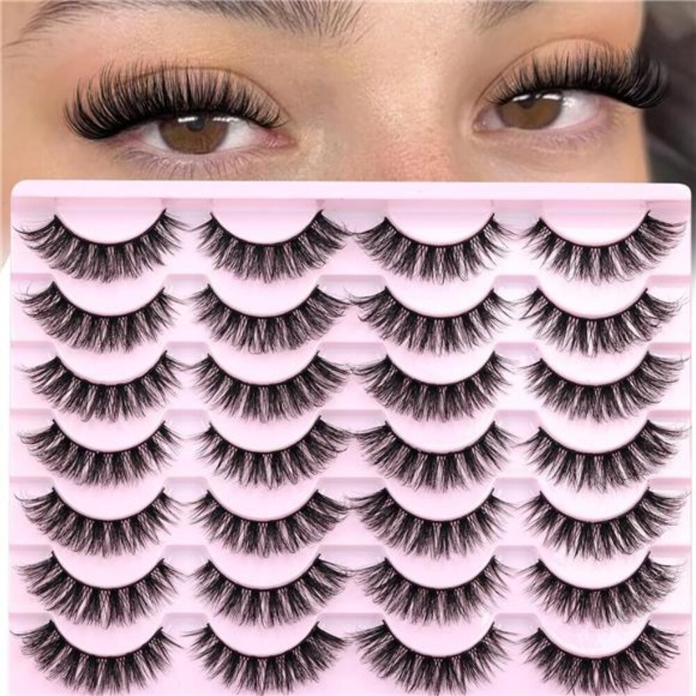 False Eyelashes Russian Strip Lashes Cat Eye Lashes Volume False Lashes D-Curly - Picture 1 of 7